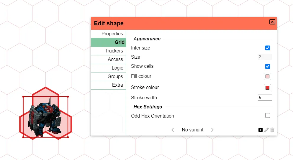 Shape Grid Settings