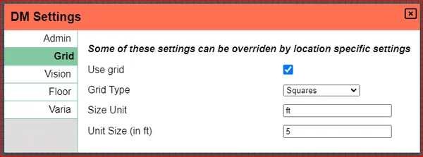 Grid Settings